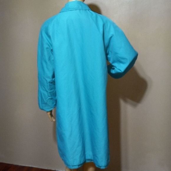 Vintage 70s Expressly for J.C.Penny turquoise coat, sz XL - Picture 3 of 12